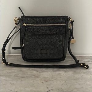 Brahmin Elegant Black Crocodile-Embossed Women's Bag